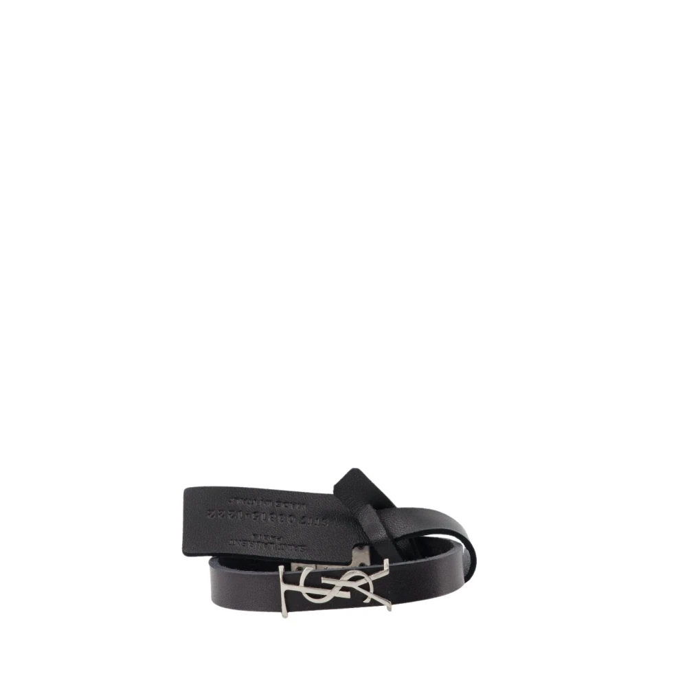 Saint Laurent Men's Black Cassandre Bracelet