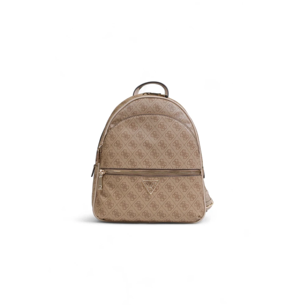 Guess Bruine Eco-Leren Rugzak met Gouden Details Brown Dames