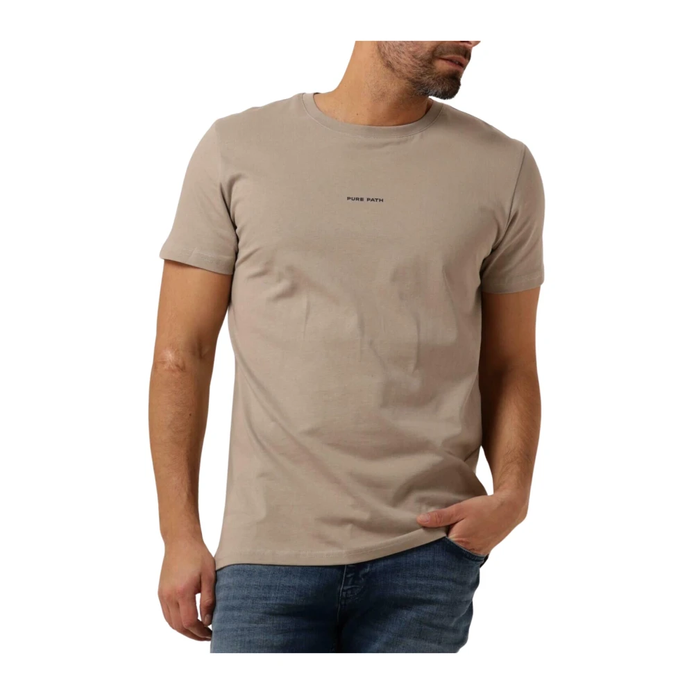 PURE PATH Heren Polo's & T-shirts Pure Logo T-shirt Taupe