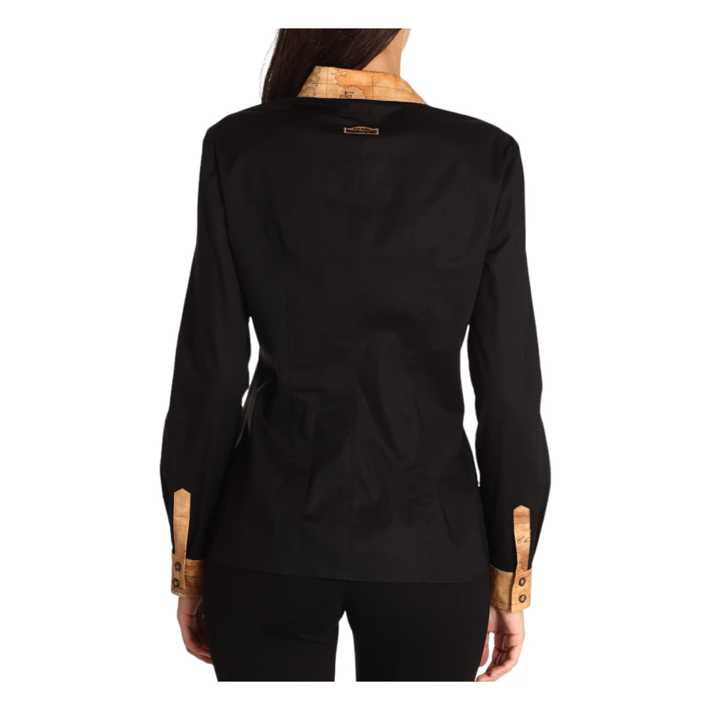 Alviero Martini 1a Classe Zwarte overhemd met lange mouwen 0962 J999 Black Dames