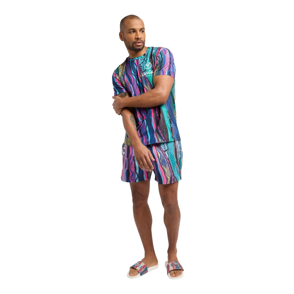 carlo colucci Uniek Allover-Print T-shirt Multicolor Heren