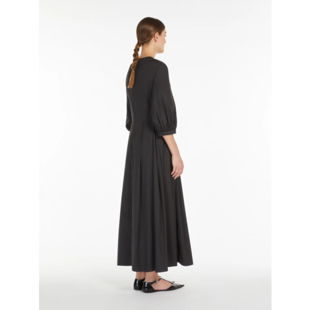 Max Mara Pofmouw Katoenen Jurk Black Dames