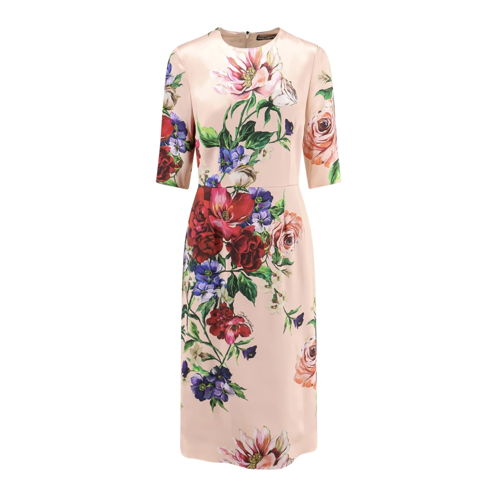 Dolce & Gabbana Pink Midi Dress - Female - Midi Dresses - L - Dresses