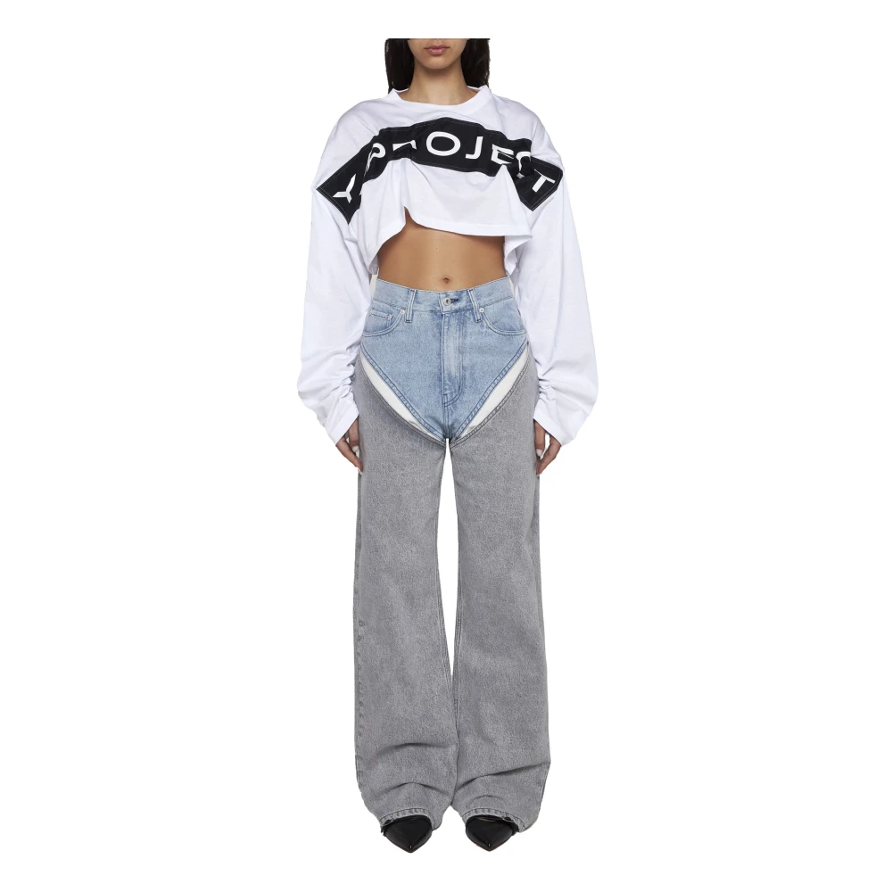 Y Project Logo Crop Top White Dames