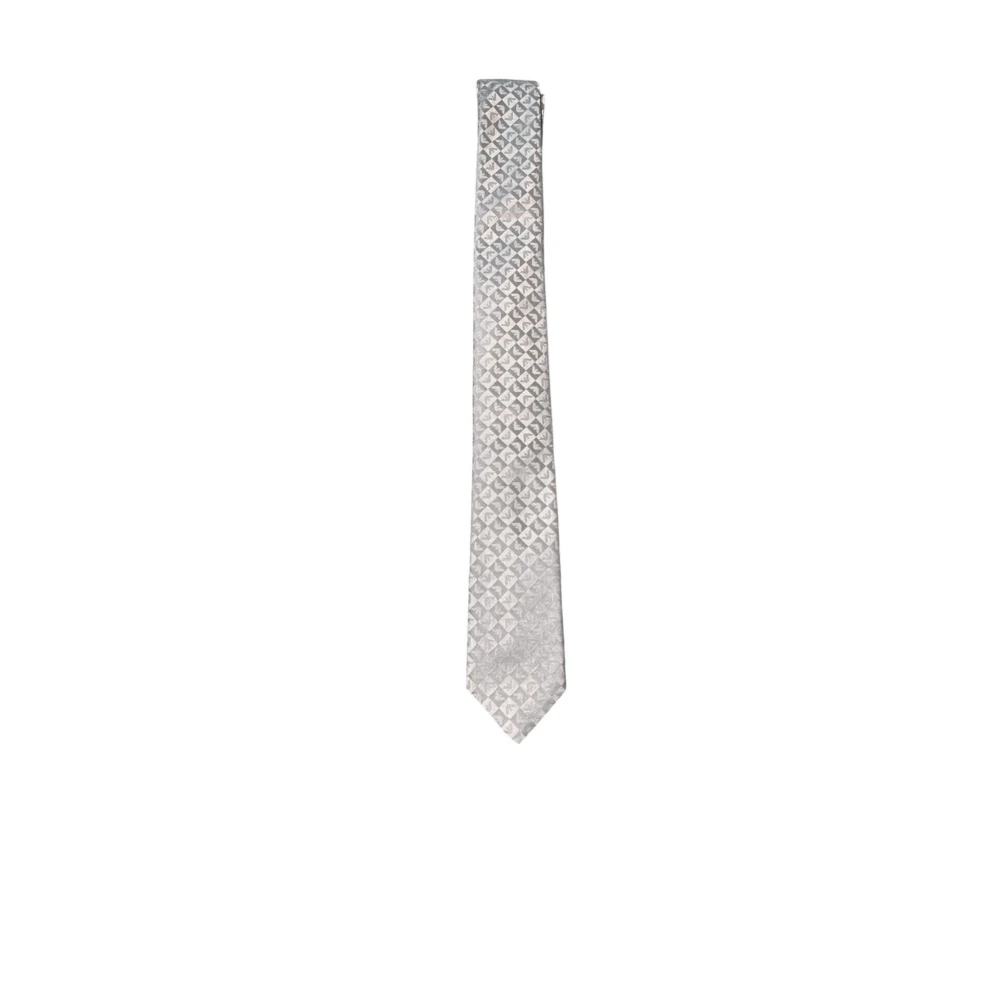 Emporio Armani Grijze Zijden Stropdas met Adelaar Logo Gray Heren