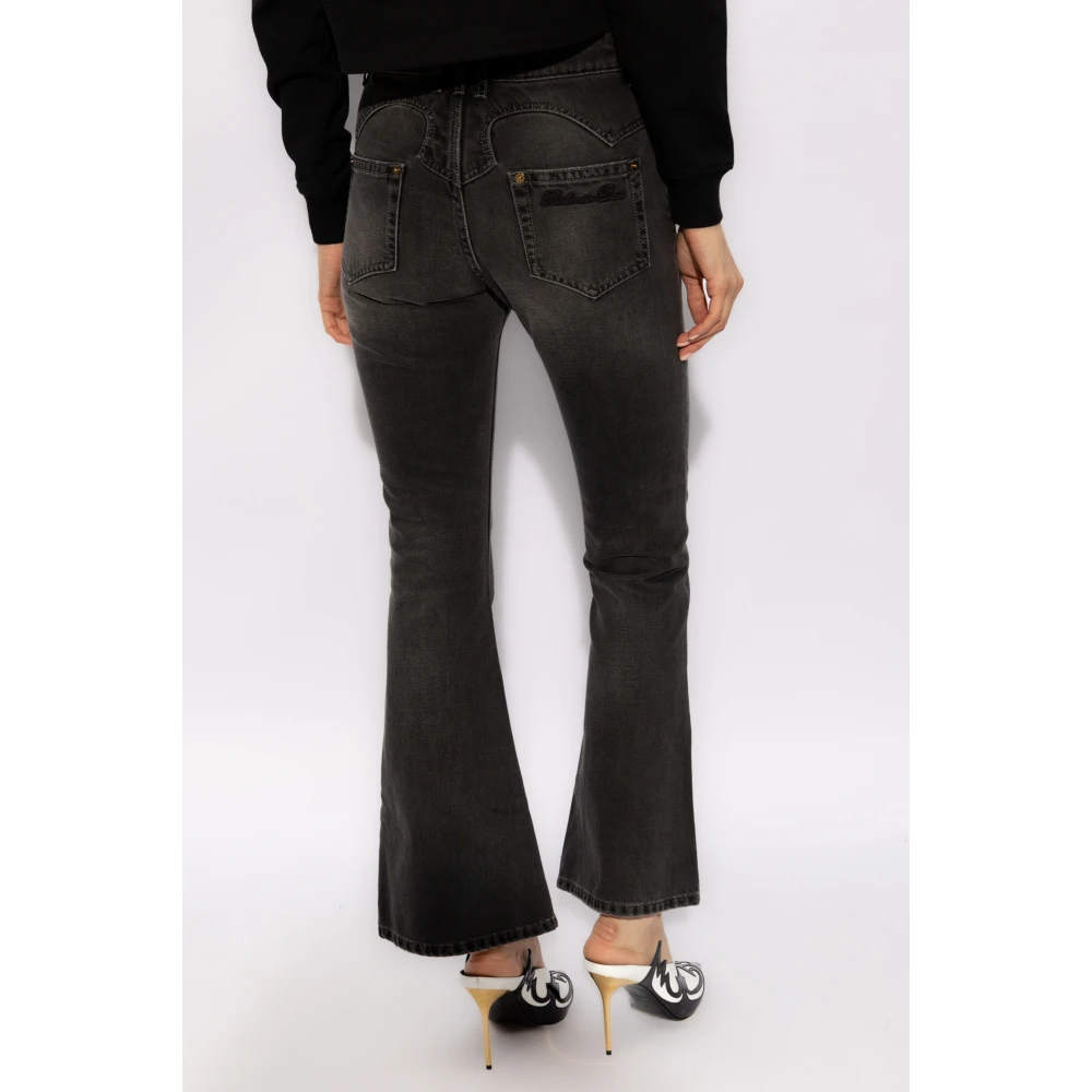 Balmain Crop bootcut jeans Gray Dames