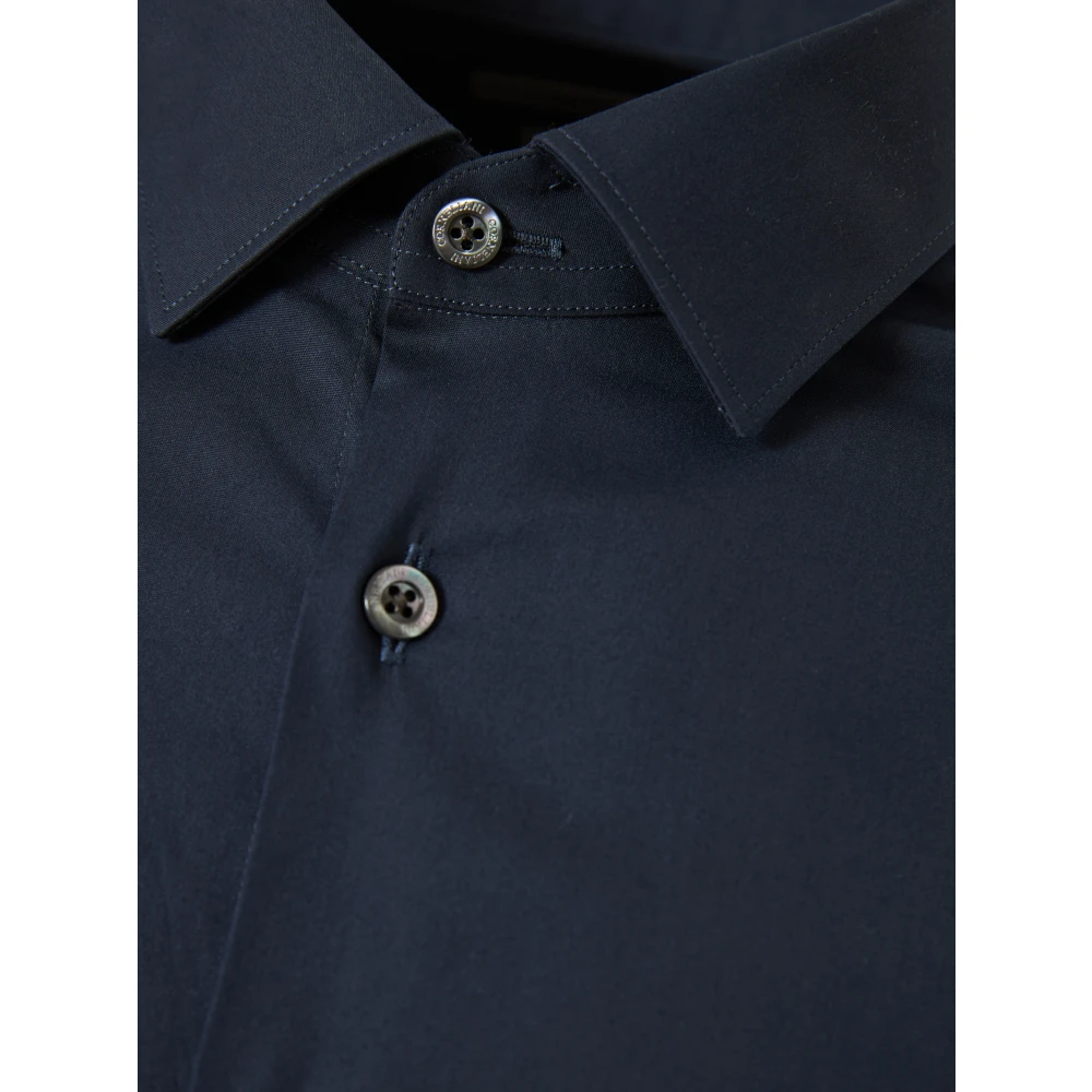Corneliani Katoenen Stretch Shirt Blue Heren