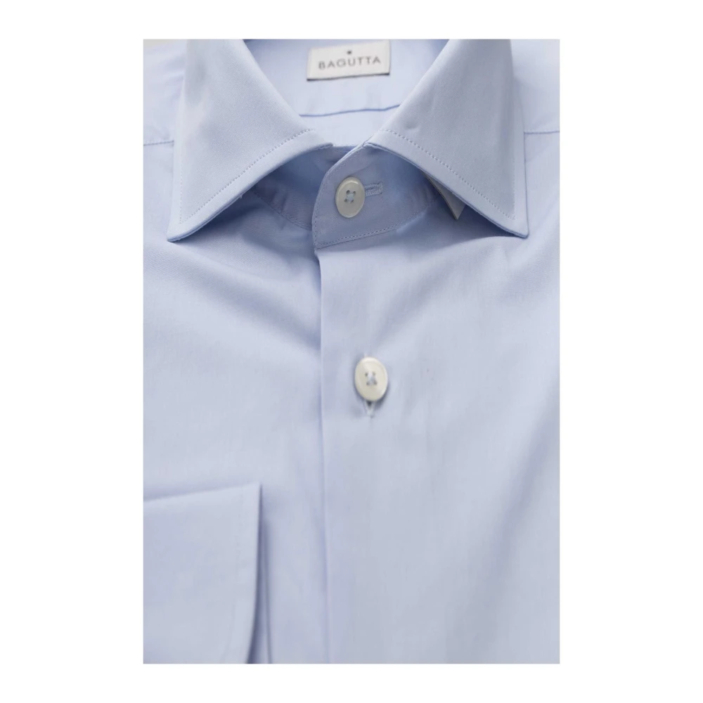 Bagutta Elegante Slim Fit Overhemd met Franse Kraag Blue Heren