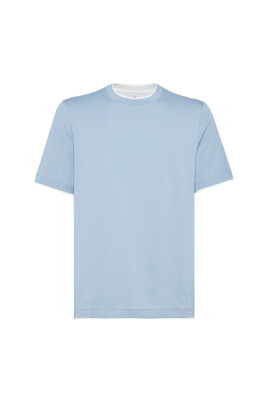 t-shirt-bleu-col-rond