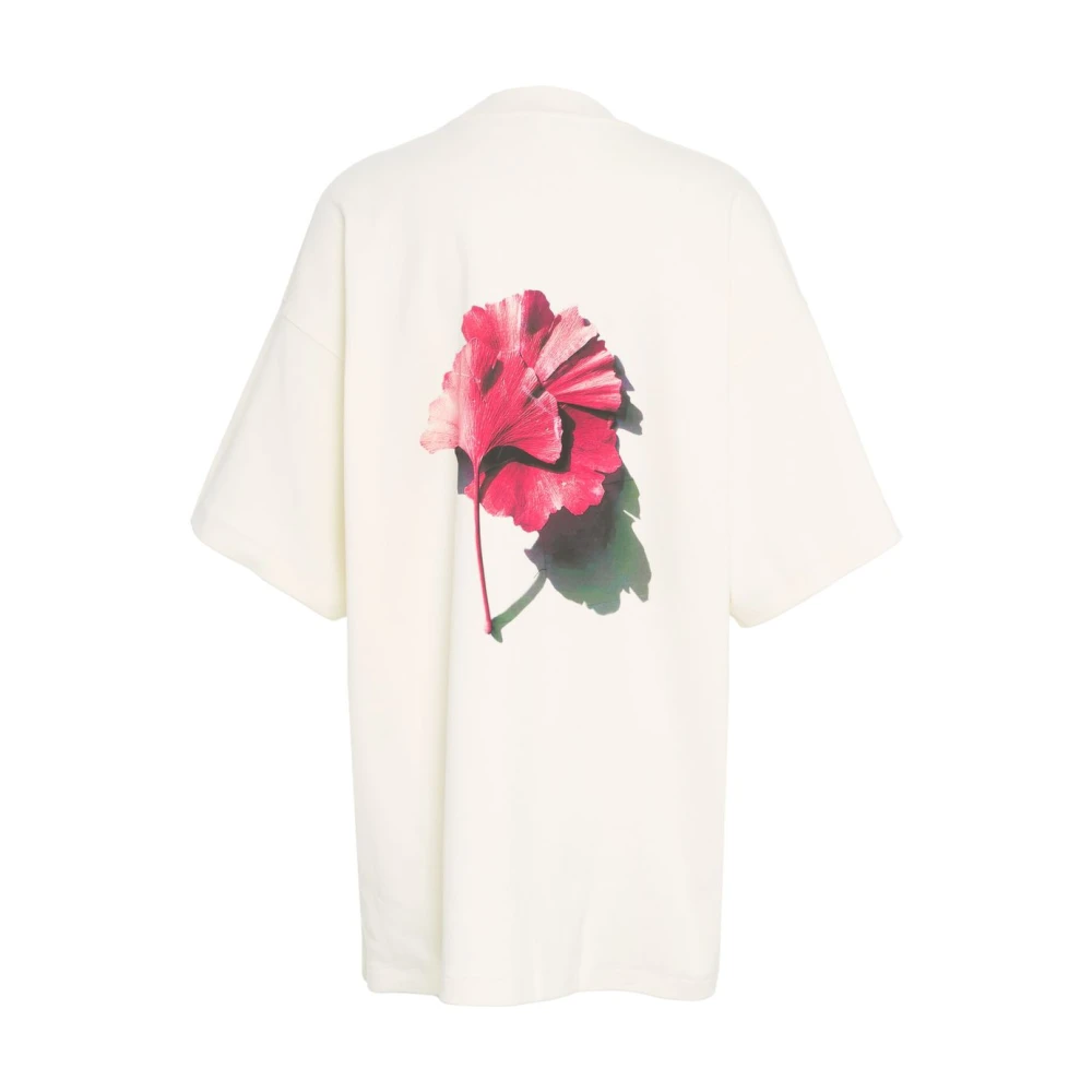 Won Hundred Bloemen Oversized T-shirt Wit White Dames
