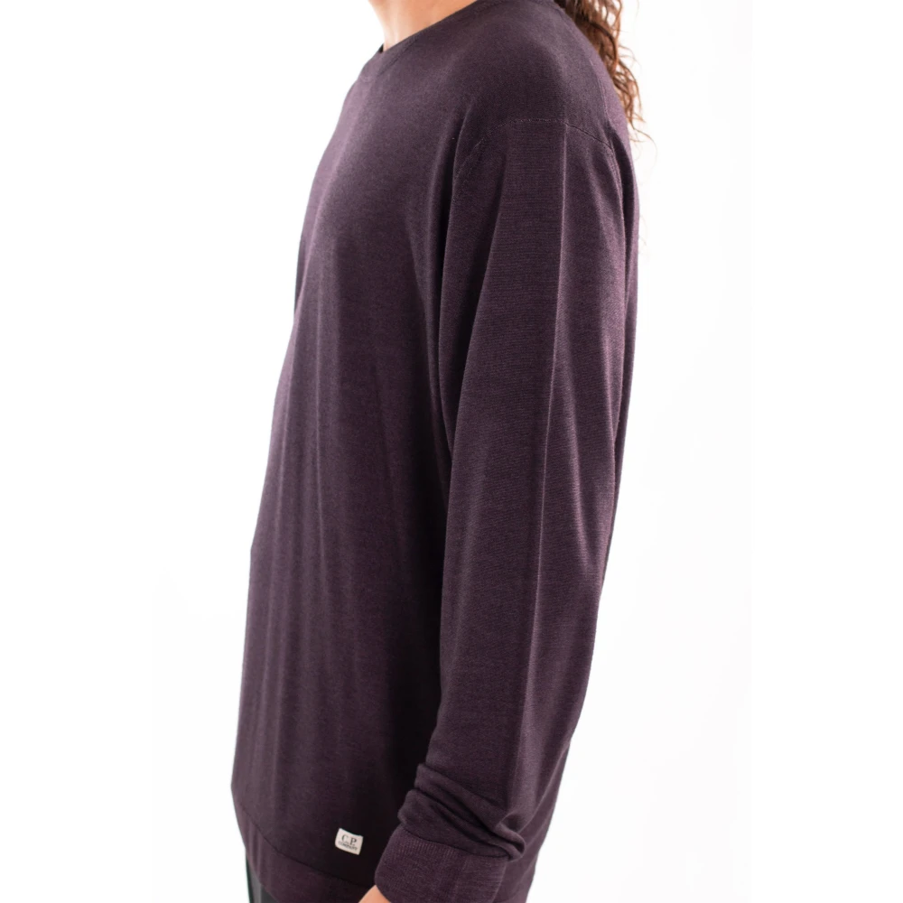 C.P. Company Snel Geverfd Logo Gebreid Purple Heren