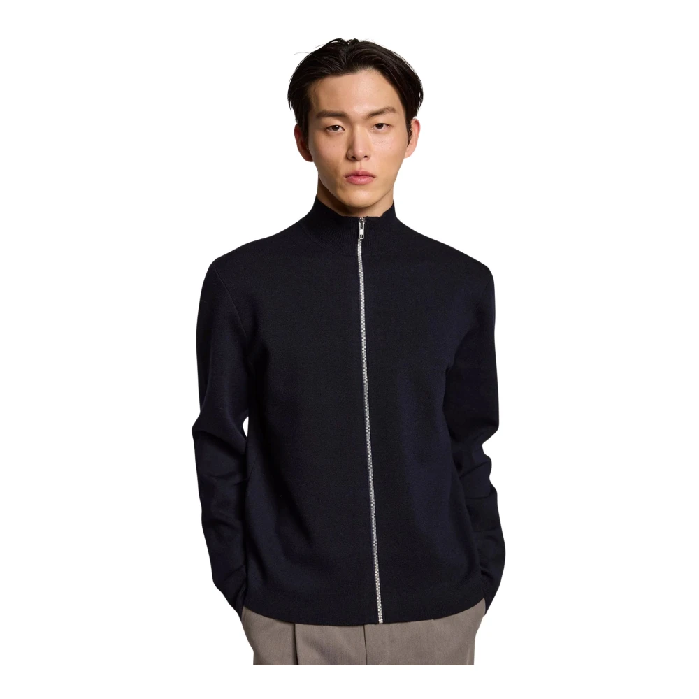 Kiefermann Men's Black Zip-Throughs, Xl, Dimitri High Collar Cardigan