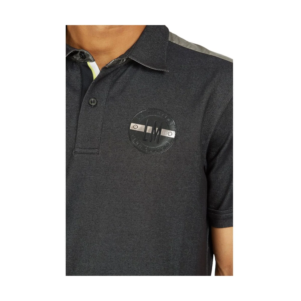 LA MARTINA Zwart Katoenen Poloshirt met Logo Black Heren