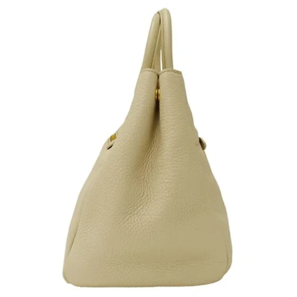 Prada Vintage Pre-owned Leather prada-bags Beige Dames
