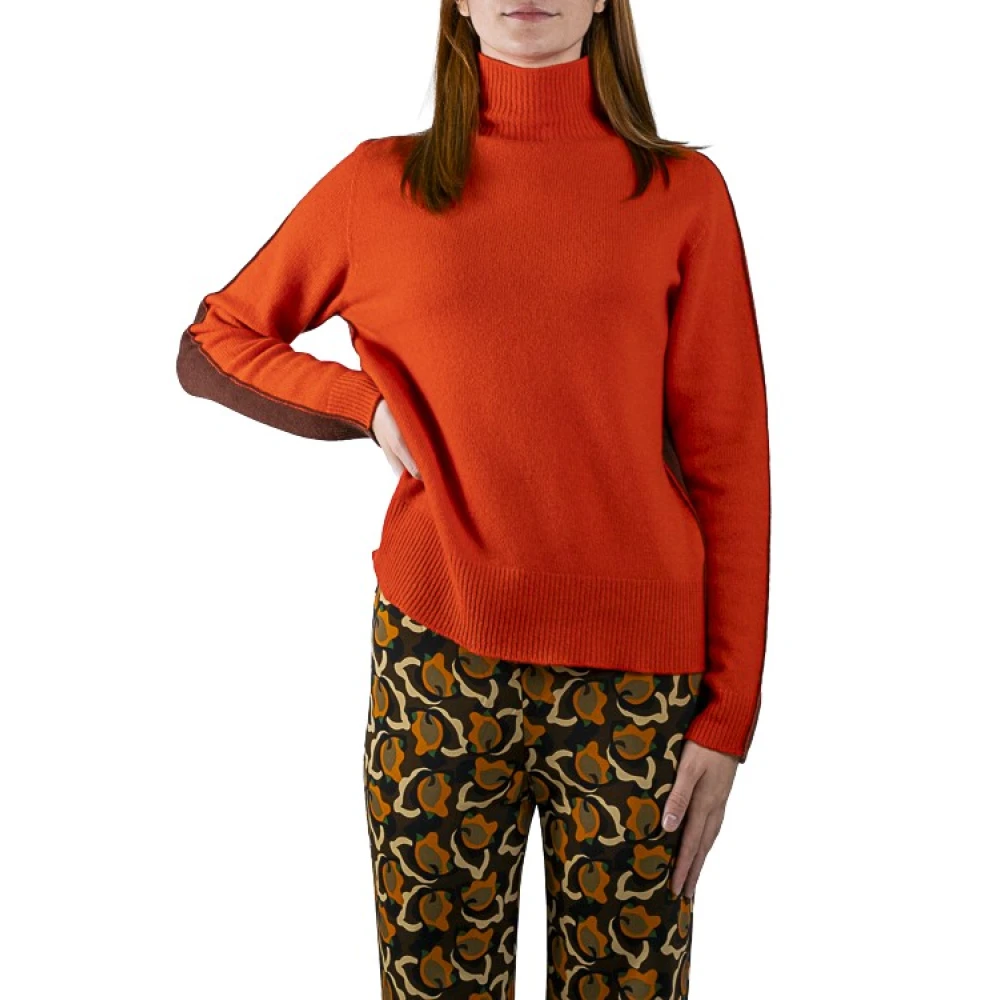 Maliparmi Cashmere Wol Coltrui Aw23 Orange Dames