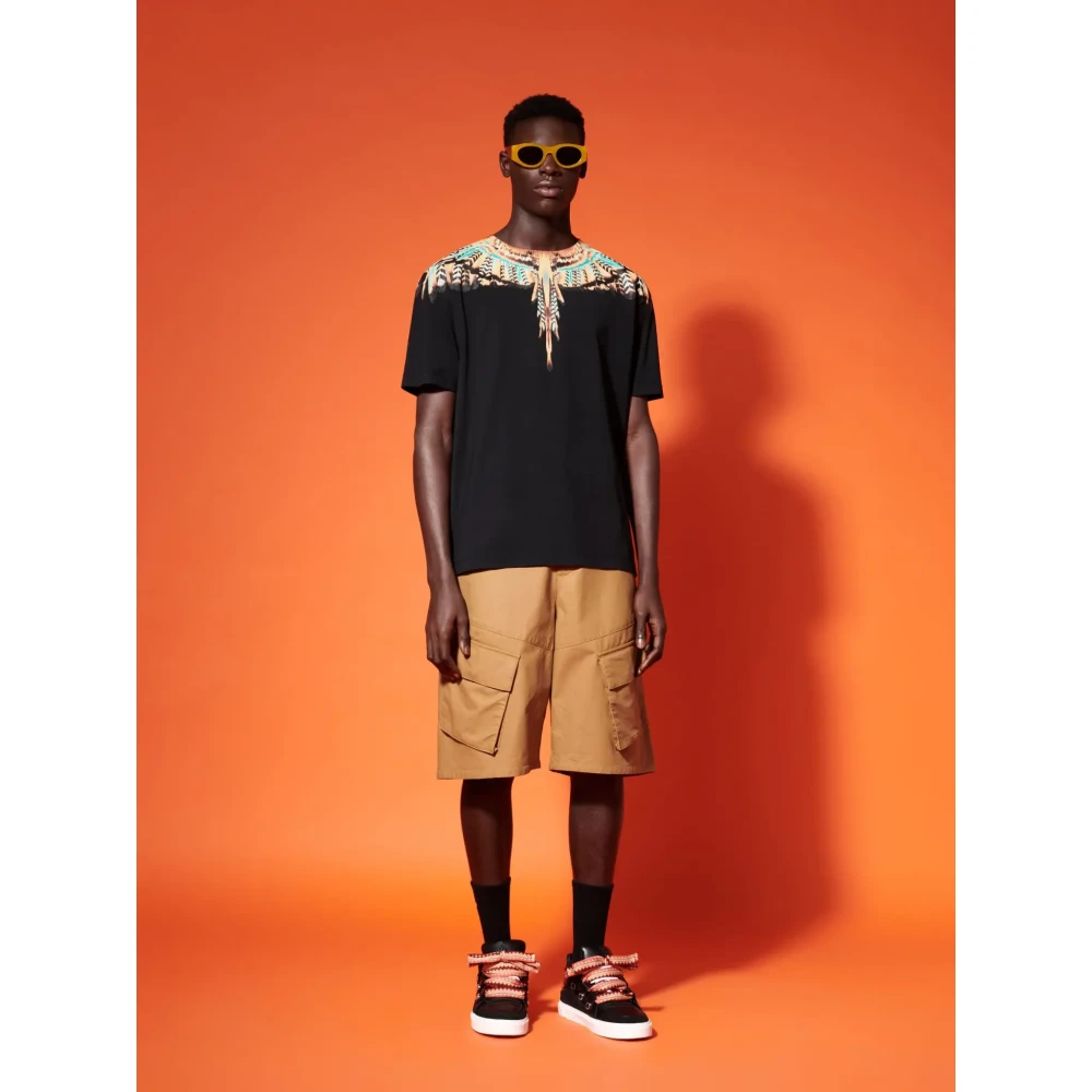 Marcelo Burlon Grizzly Wings T-shirt Zwart Oranje Black Heren