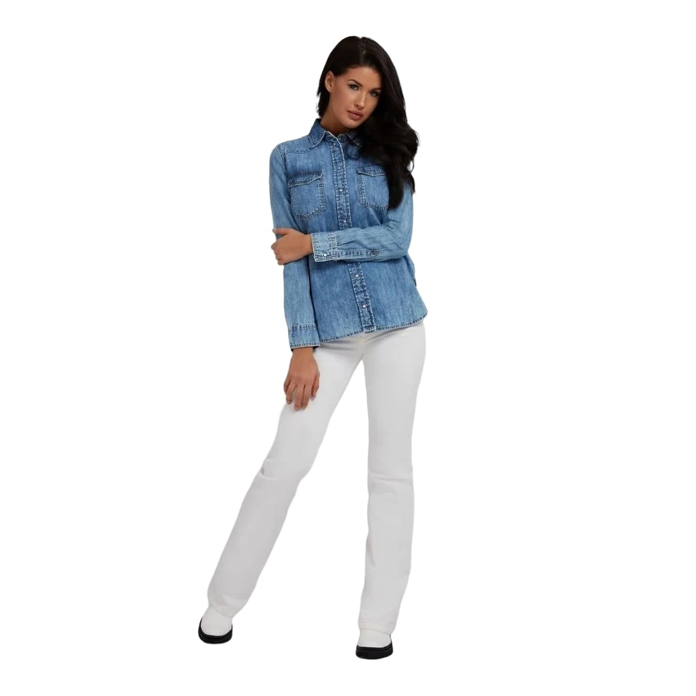 Guess Lange Mouwen Shirt Blue Dames