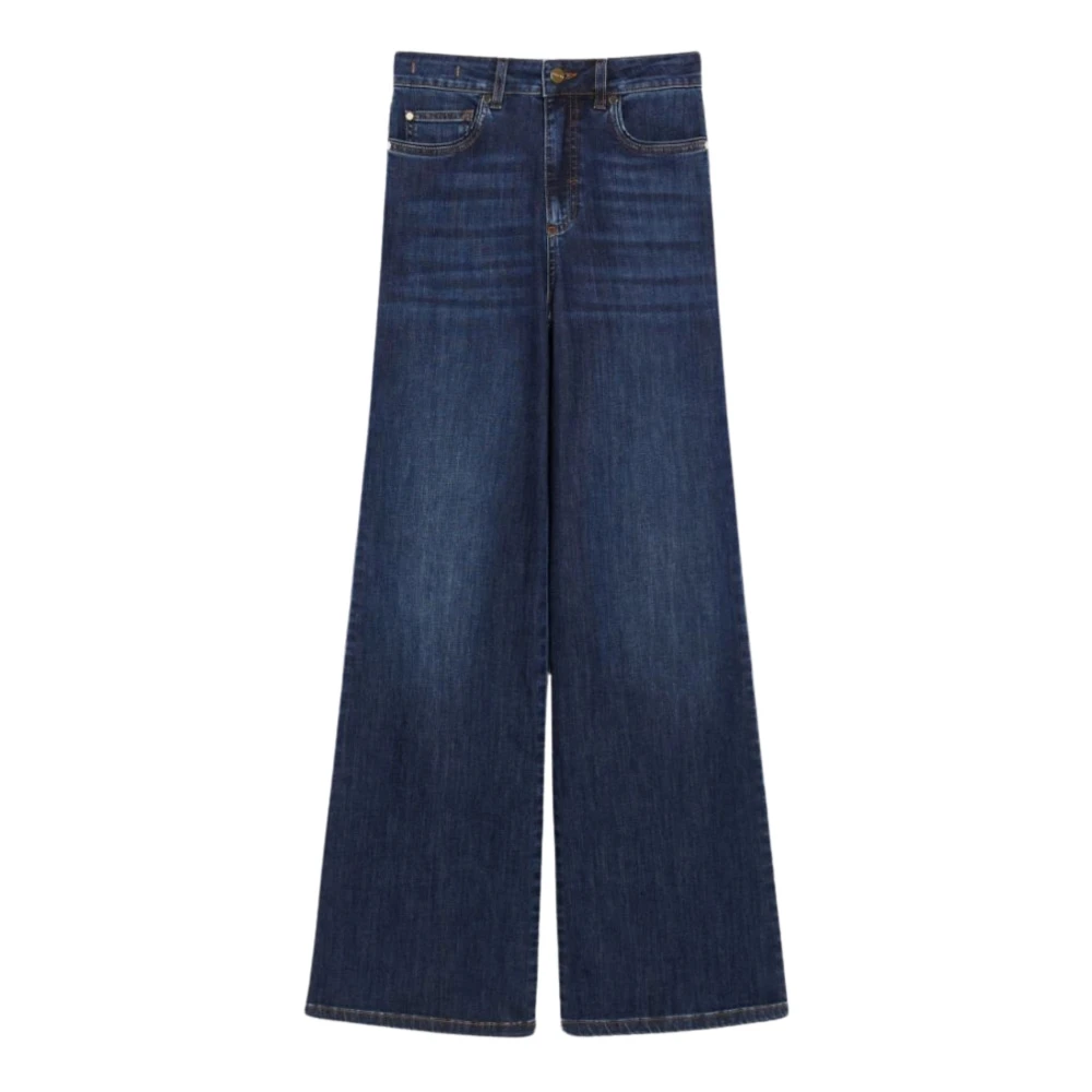 Iblues Wide Leg Denim Jeans Blue Dames