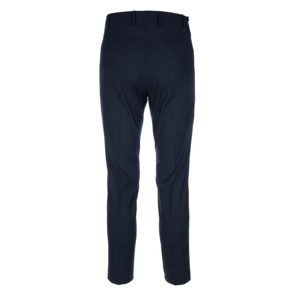 PT Torino Blauwe Slim Fit Flanellen Broek Blue Heren