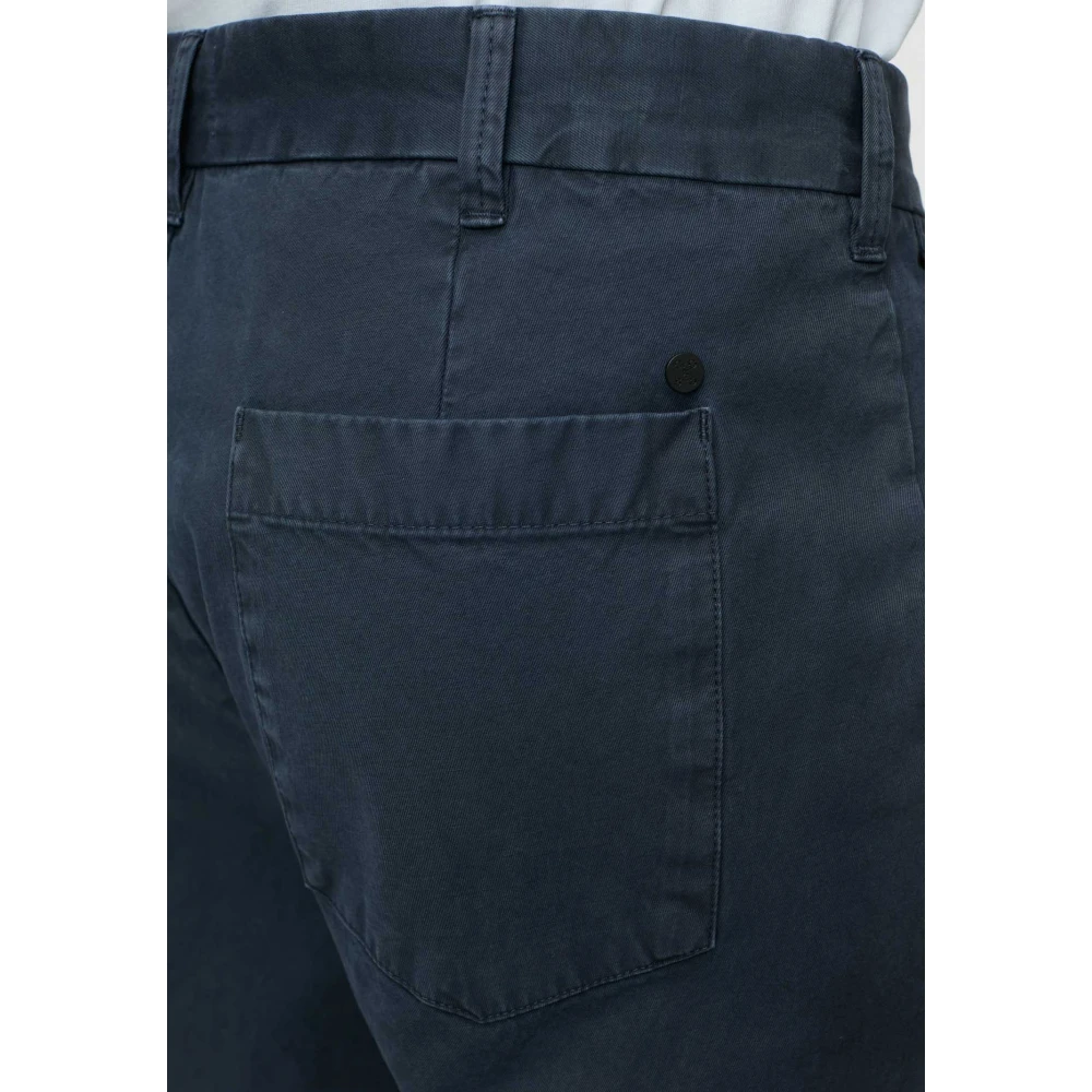 closed Stone Washed Wide-Leg Broek met Zakken Blue Heren