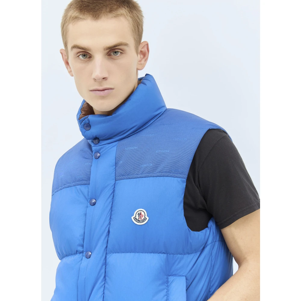 Moncler Omkeerbare Donsjack met Afneembare Mouwen Blue Heren