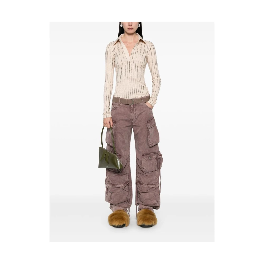 The Attico Beige Knopen Trui Lange Mouwen Beige Dames
