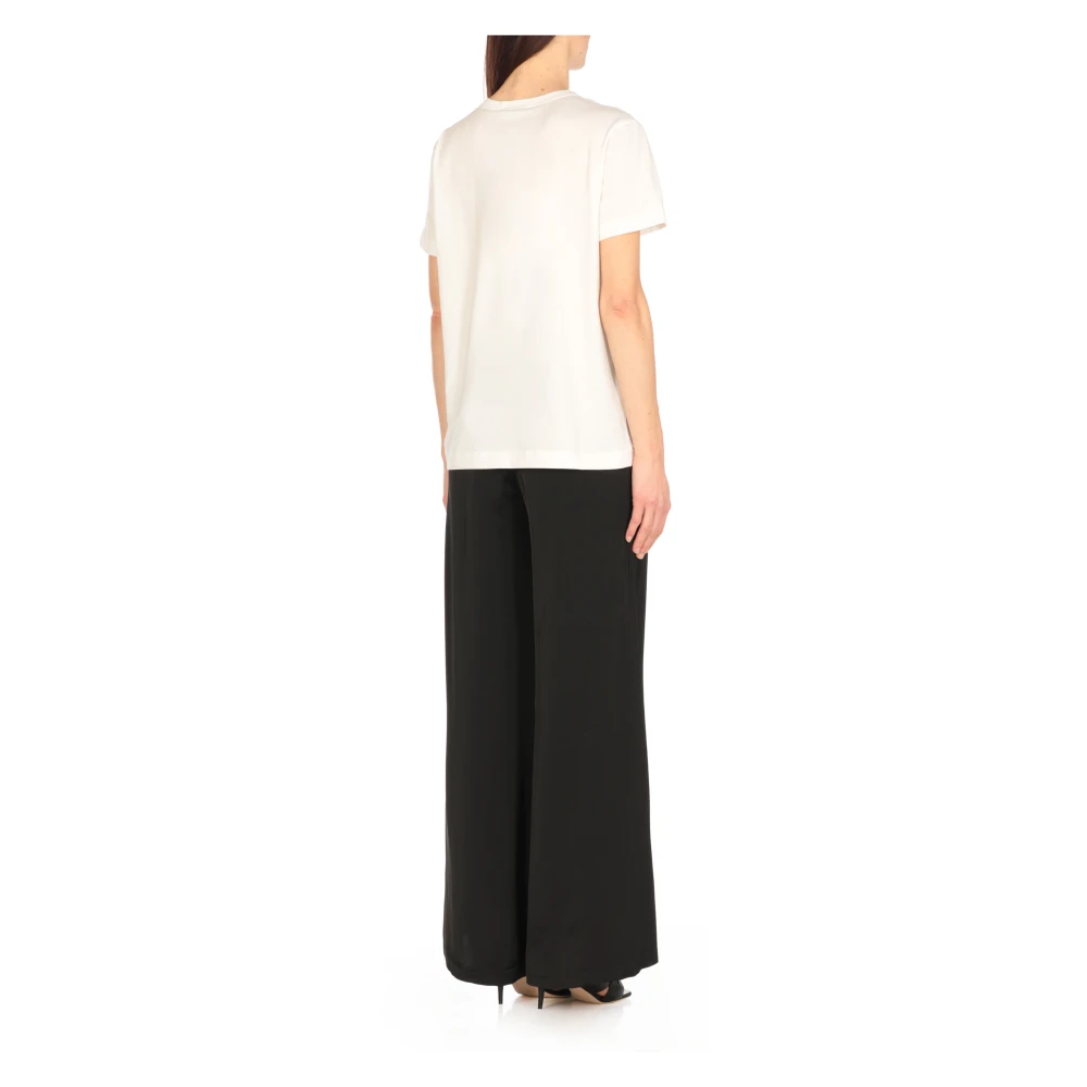 Fabiana Filippi Wit Katoenen T-shirt met Ronde Hals White Dames