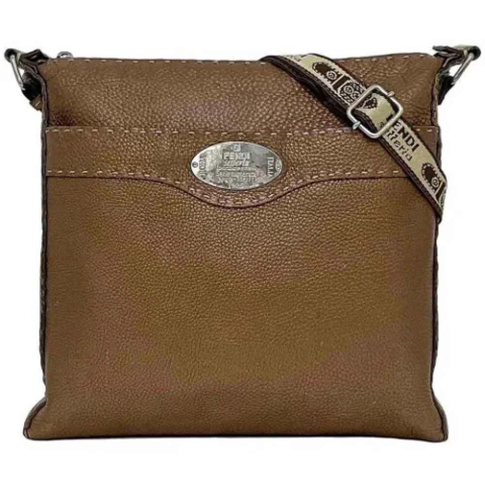 Fendi Vintage Pre-owned Leather shoulder-bags Brown Dames