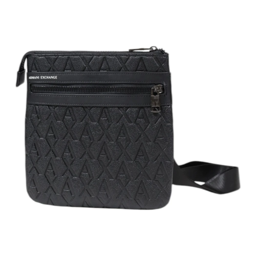 Armani Exchange Zwarte Polyester Schoudertas met Rits Black Heren