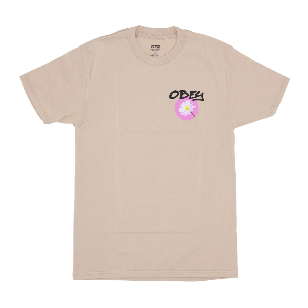 Obey Klassieke Daisy Spray Heren T-shirt Beige Heren