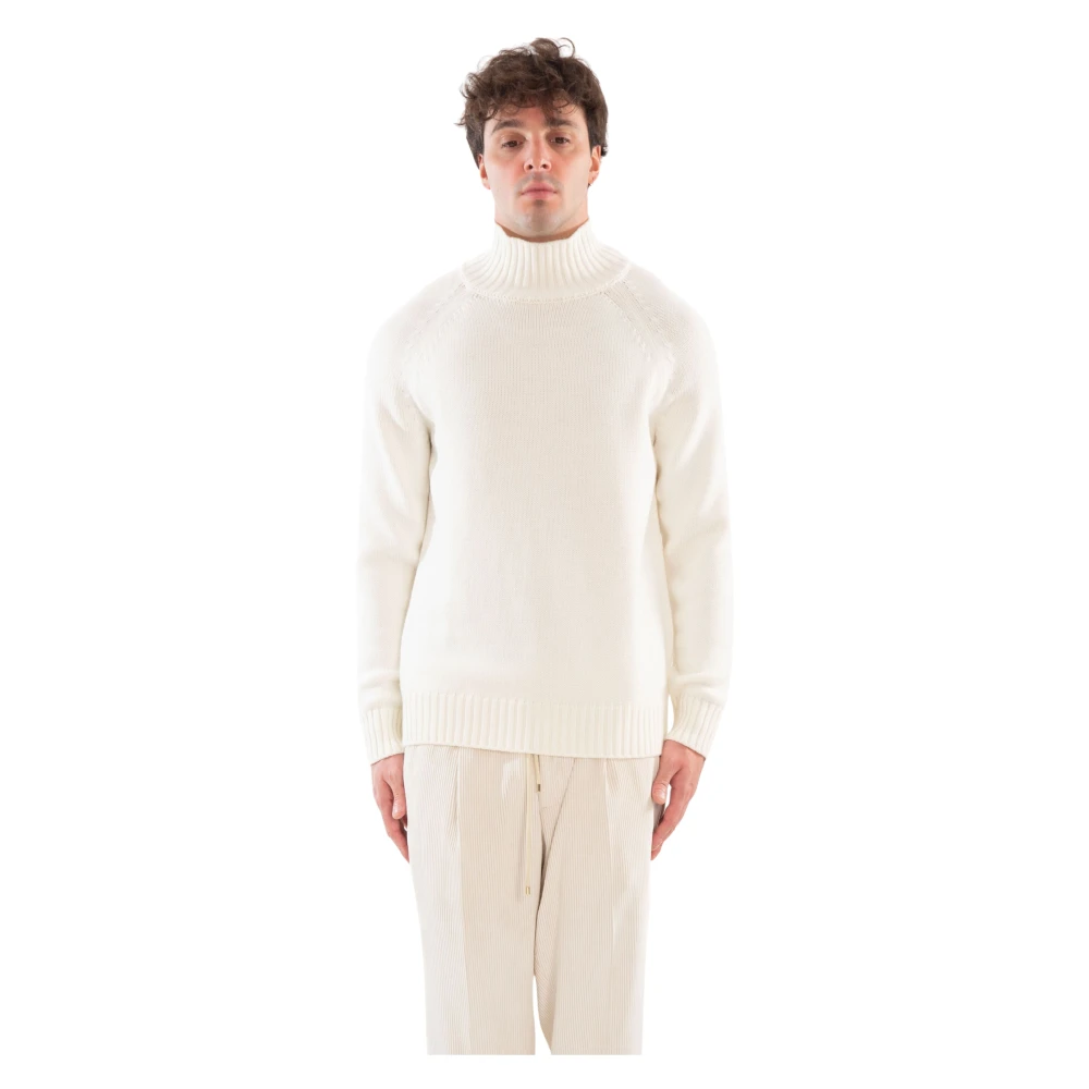 Eleventy Raglantrui met vulkaanhals White Heren