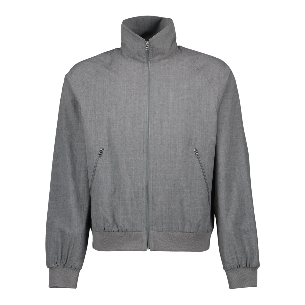 Prada Men's Gray Light Jackets, L, Wool Jacket