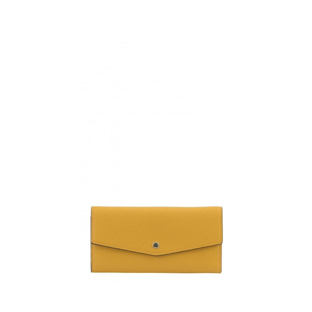 Pourchet Paris Vrouw Geel Accessoires Dames, One Size, Leer, Grote Portemonnee