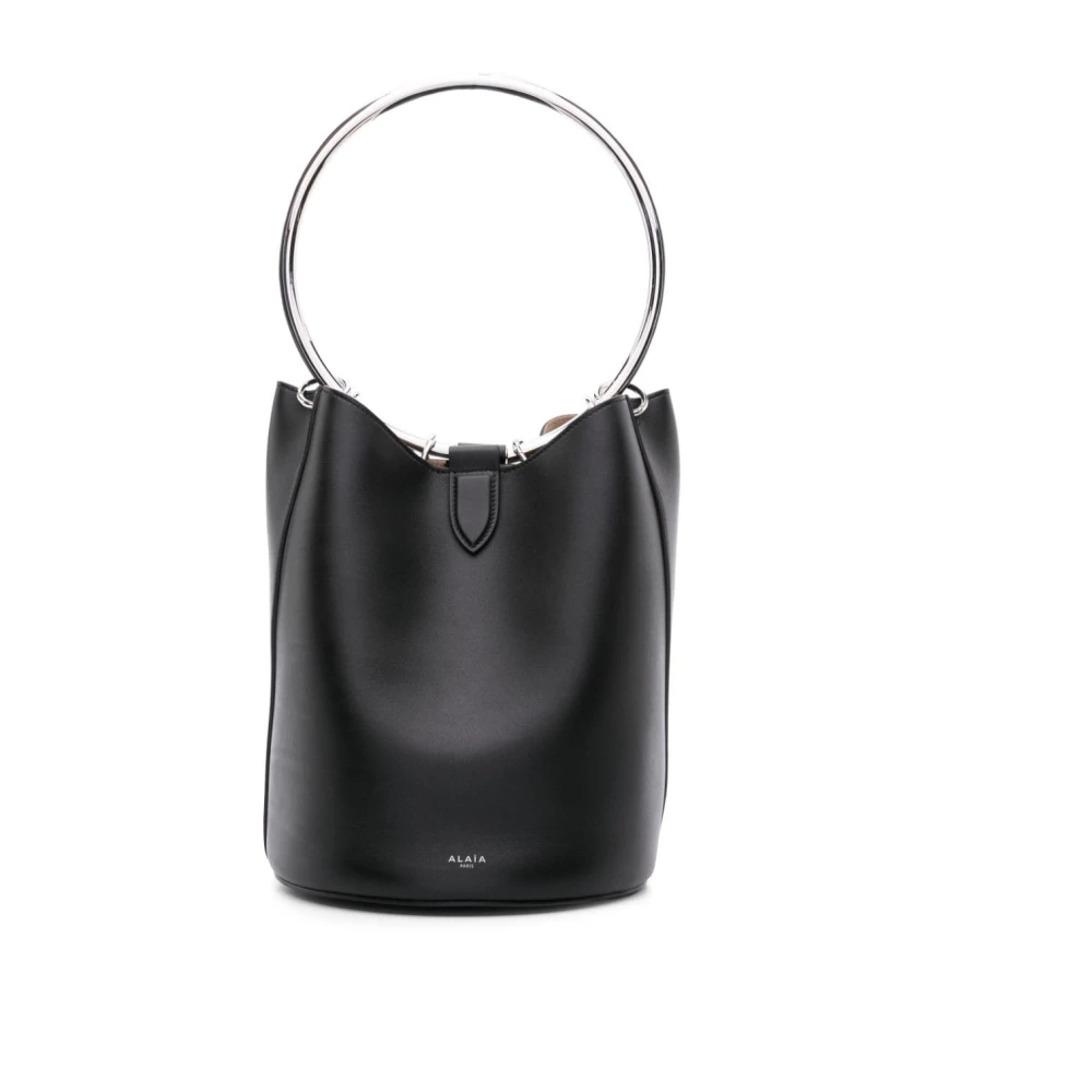 Alaïa Zwarte Gladde Korrel Emmer Tas Black Dames