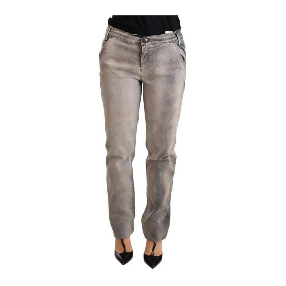 Ermanno Scervino Grijze Gewassen Lage Taille Skinny Jeans Gray Dames