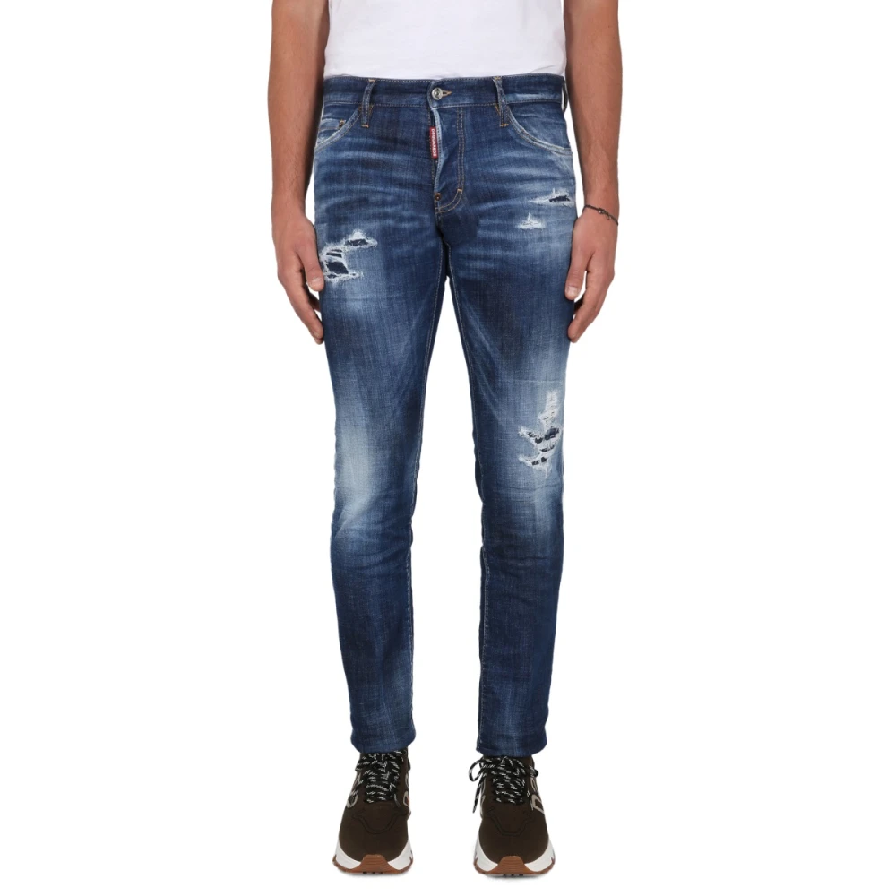 Dsquared2 Slim Fit Jeans met knoopsluiting Blue Heren