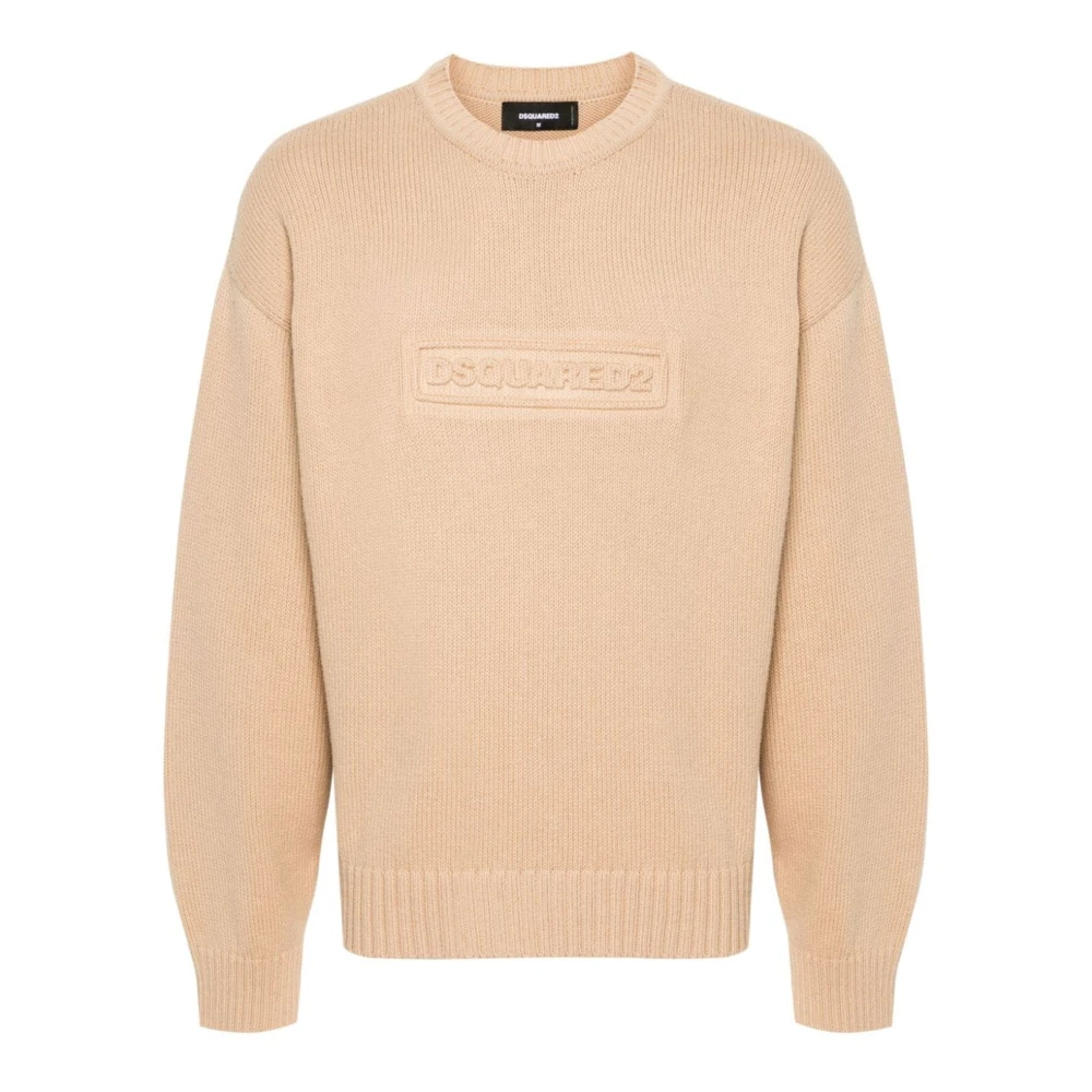 Dsquared2 Zand Beige Katoenen Geribbelde Trui Beige Heren