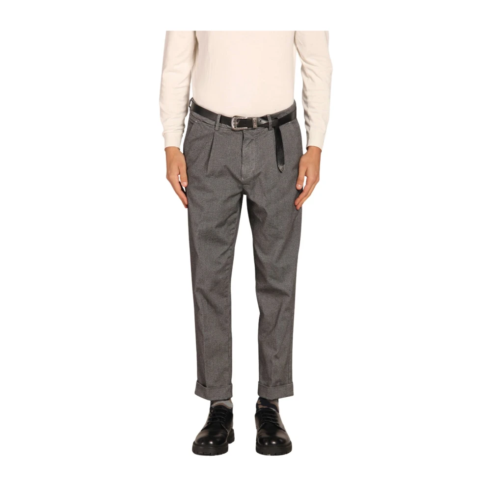 Mason's Zwarte Microfantasy Chino Broek Relaxte Pasvorm Beige Heren
