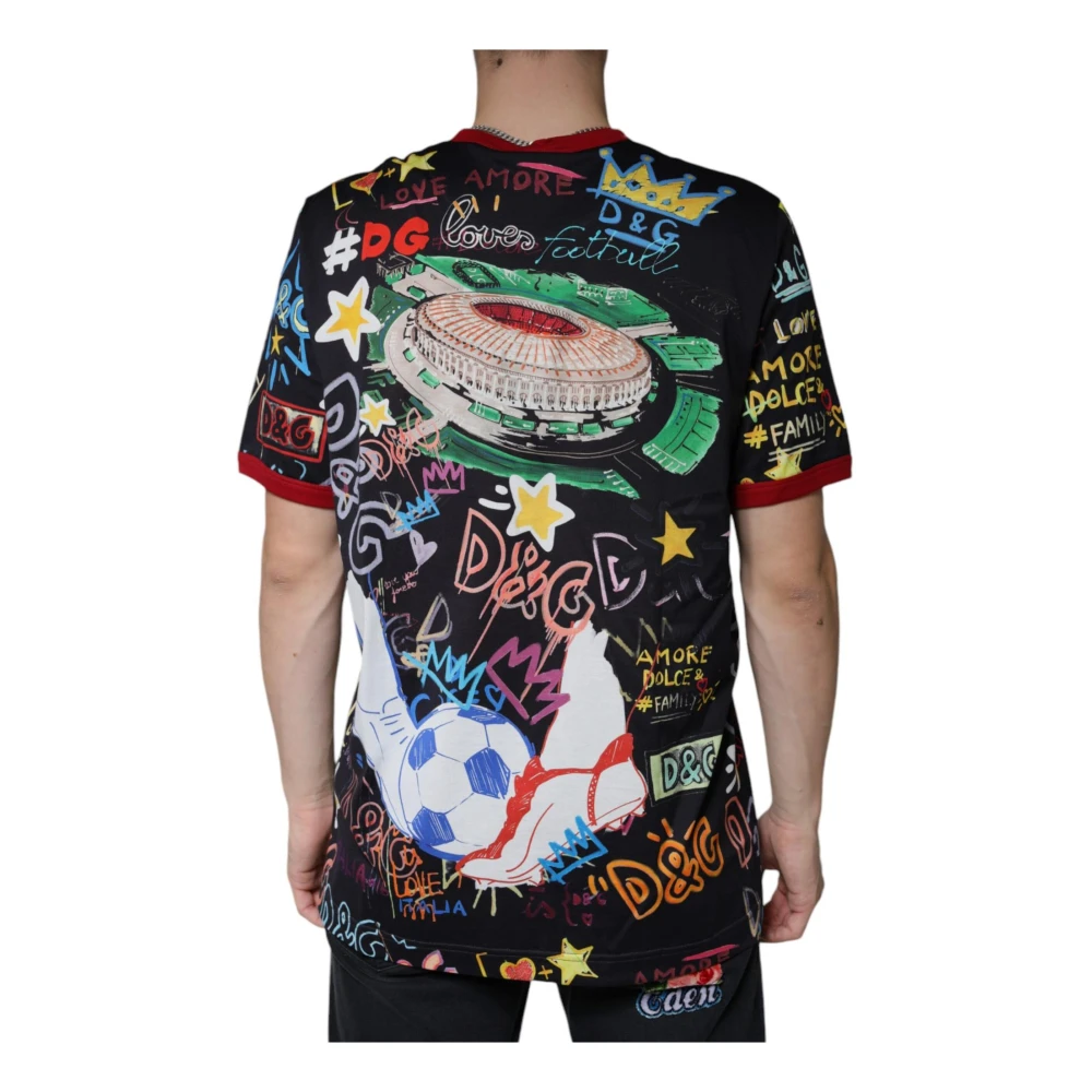 Dolce & Gabbana Multicolor Grafische Print Katoenen T-shirt Multicolor Heren