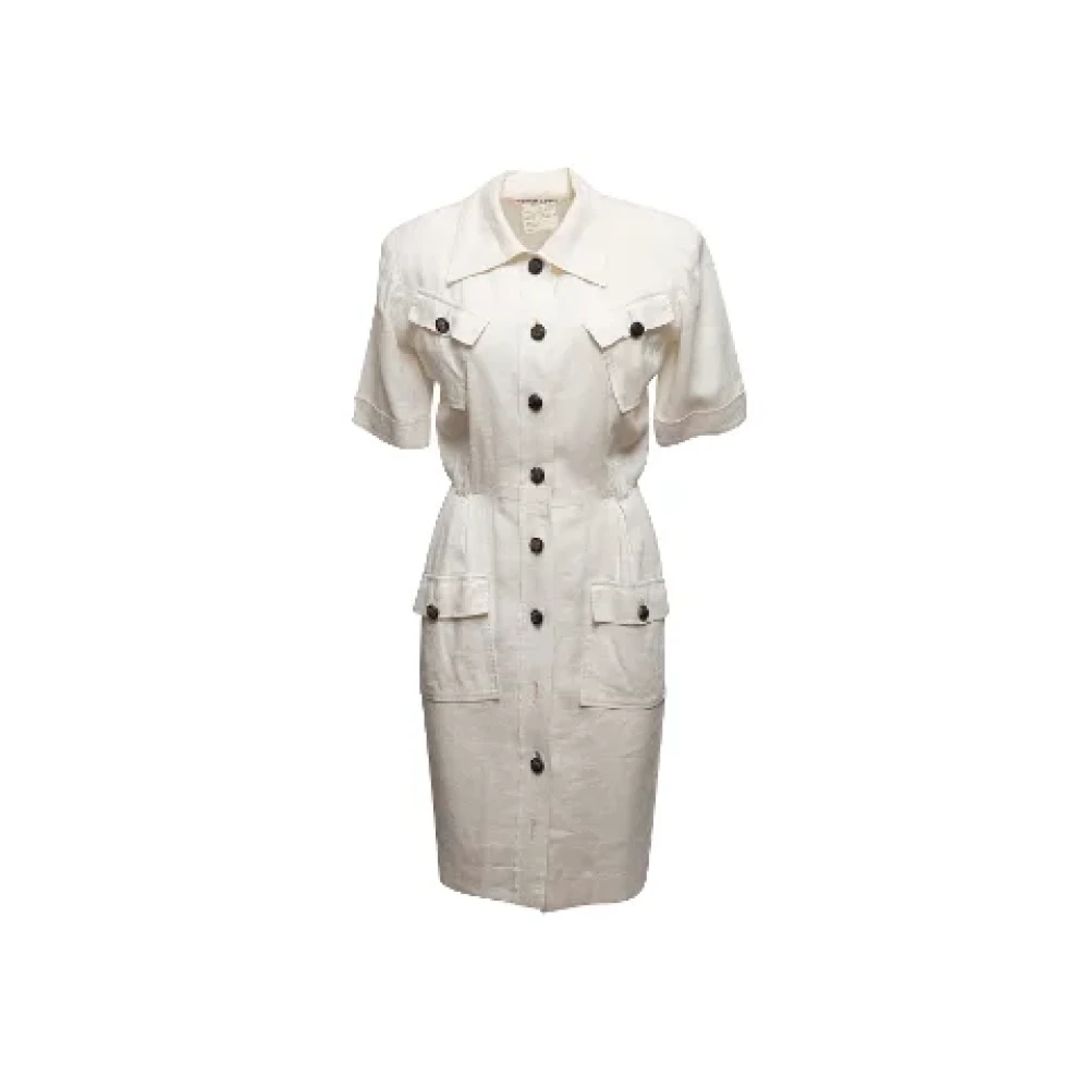 Yves Saint Laurent Vintage Pre-owned Fabric dresses White Dames