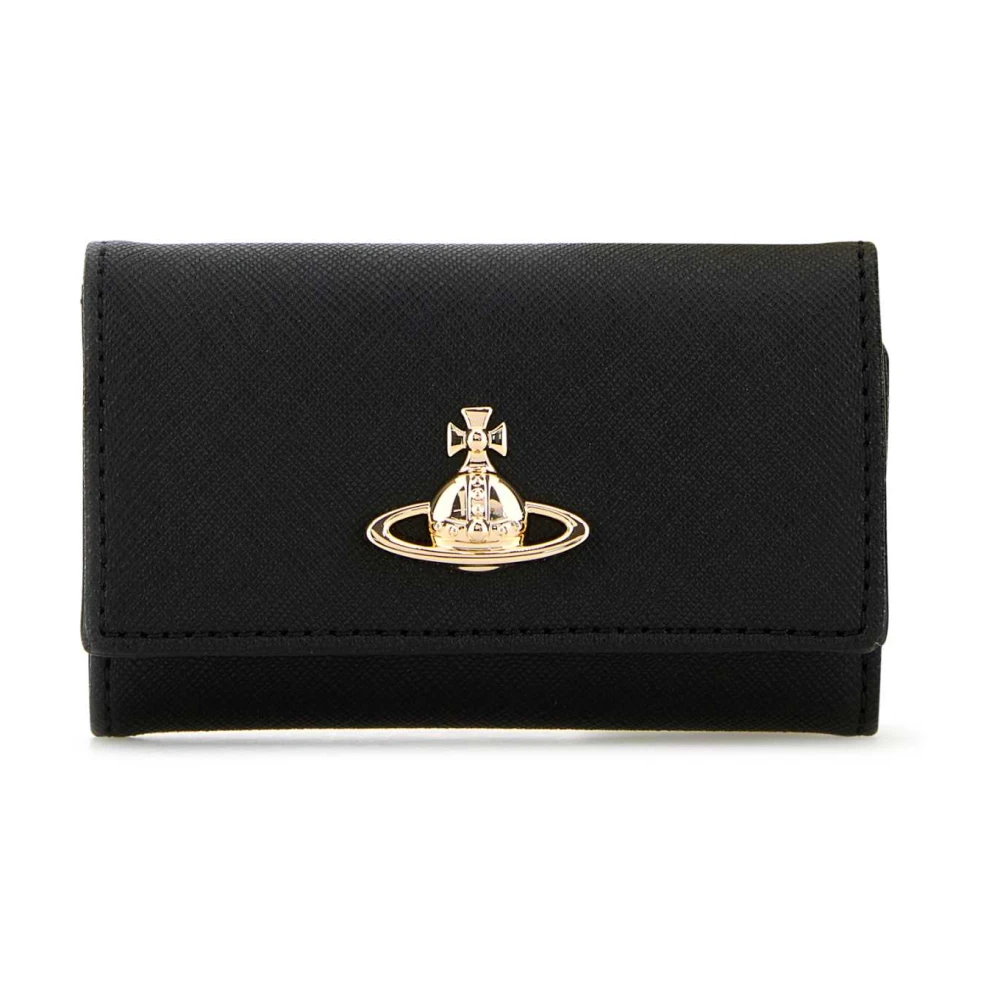 Vivienne Westwood Stijlvolle Zwarte Synthetisch Leren Sleutelhanger Black Dames