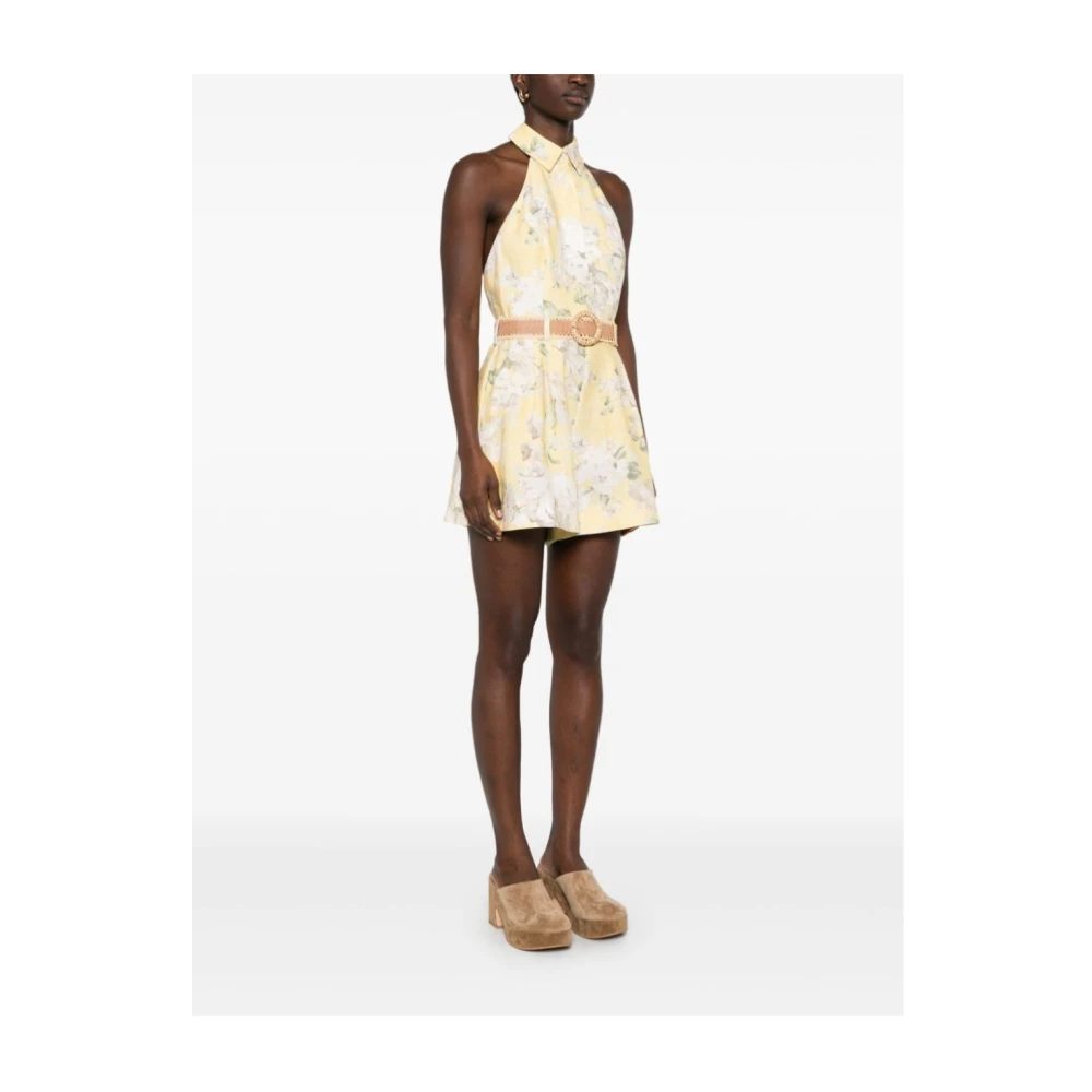 Zimmermann Halter Playsuit in Geel Yellow Dames