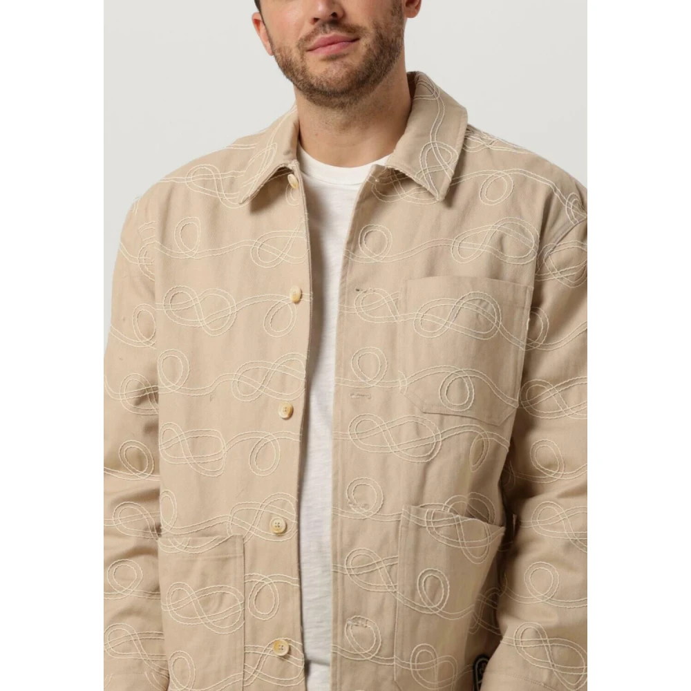 Scotch & Soda Jacquard Twill Overshirt Jacket Beige Heren