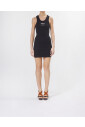 black-ribbed-logo-mini-dress