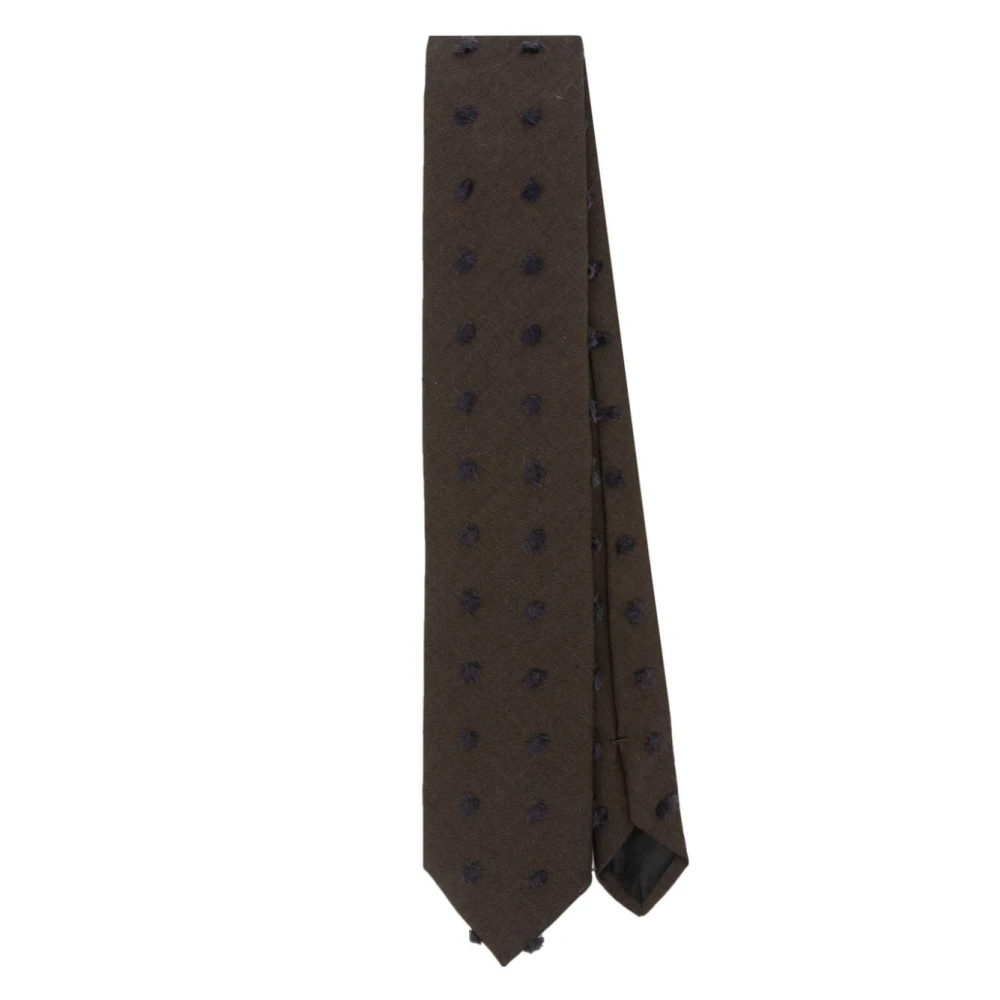 Lanvin Maxi Dot Stropdas Bruin Blauw Brown Heren