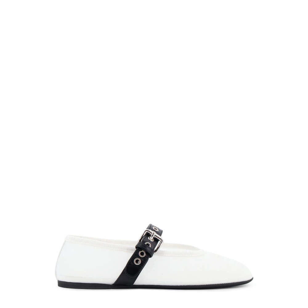 Miu Miu White Mesh Fabric Ballerinas - Female - Ballerina Shoes - 4 Uk - Shoes