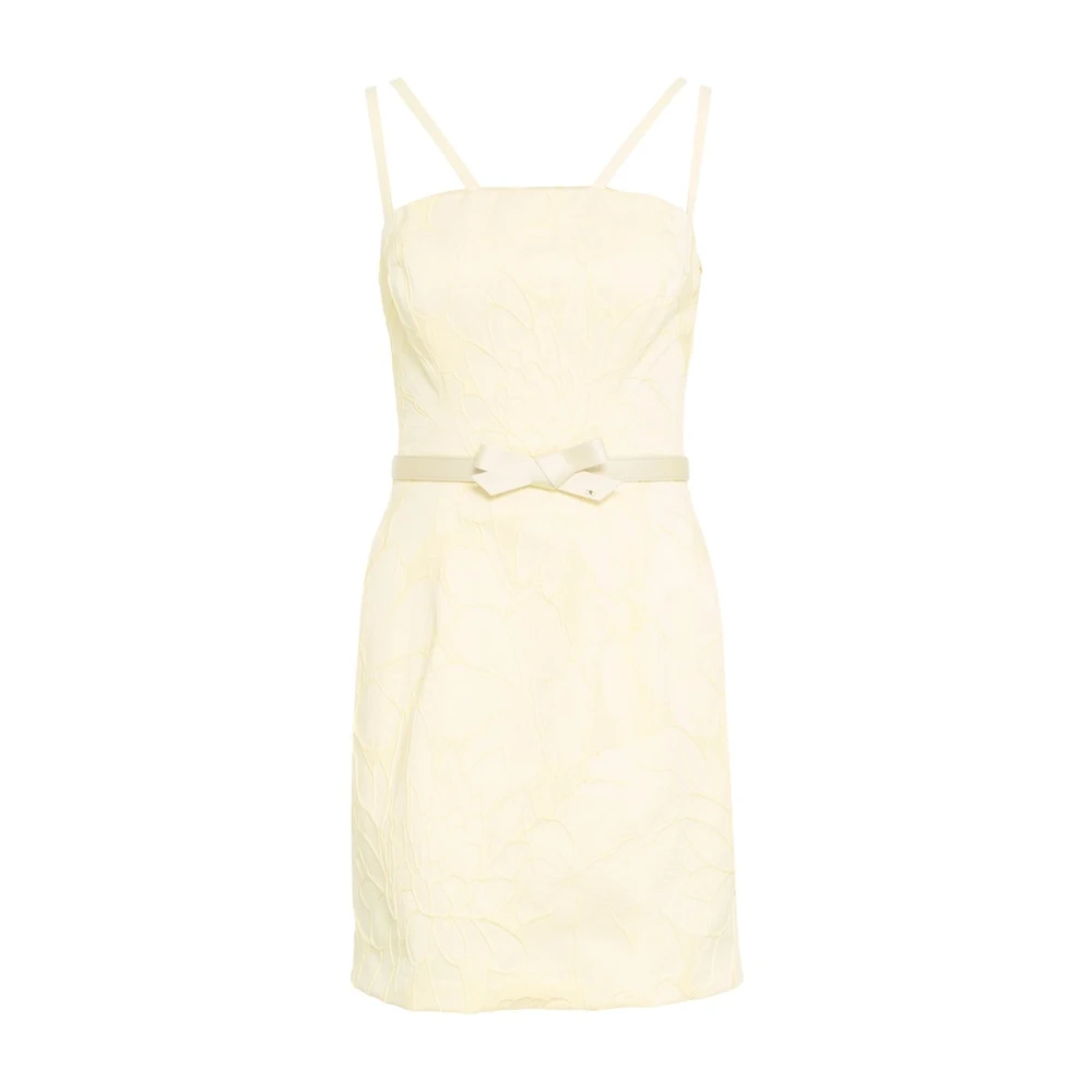 Elisabetta Franchi Gele Bloemen Geborduurde Mini Jurk Yellow Dames