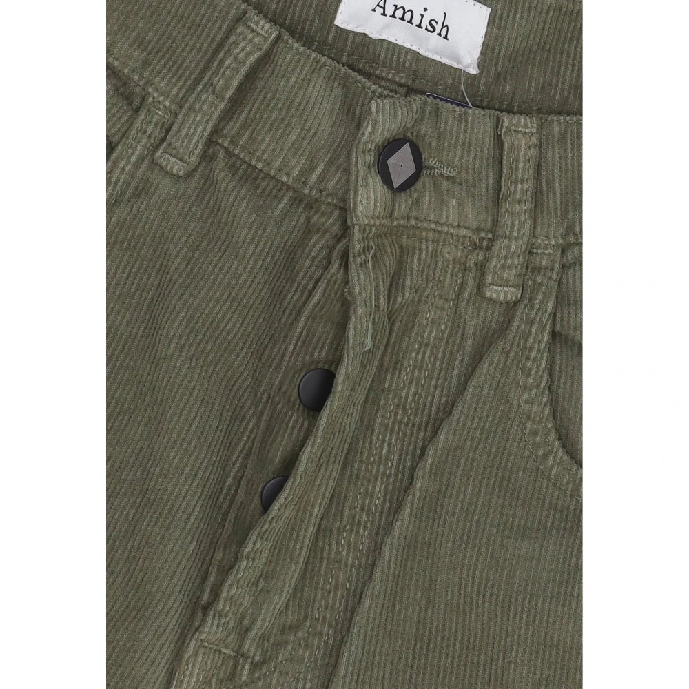 Amish Fluwelen Broek Olive Branch Green Heren