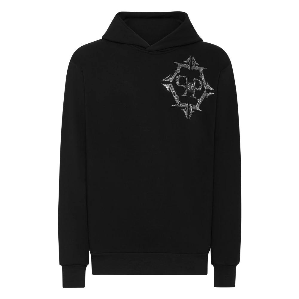 Philipp Plein Men's Black Hooded Sweatshirt Chrome - Hoodies - 2XL - Sweatshirts & Hoodies