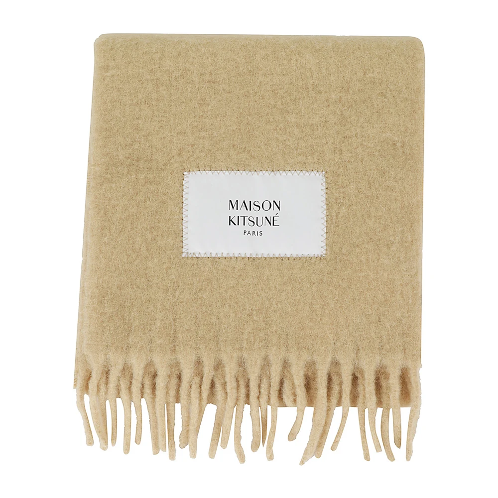 Maison Kitsuné Luxe Alpaca Sjaal Beige Dames